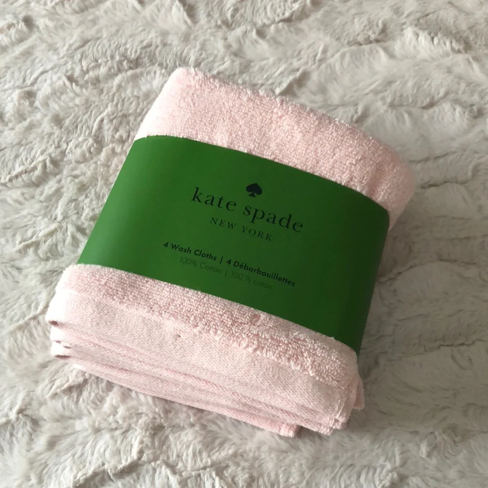 kate spade Pale Pink Wash Cloths - set of 4